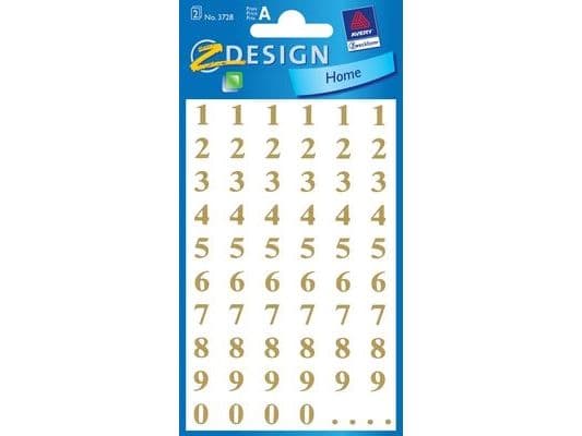Avery 3728, guld, permanent, blank, 7,6 cm, 12 cm, 124 st