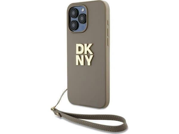 DKNY DKNY håndleddsrem med logo iPhone 15 Pro-etui (beige)