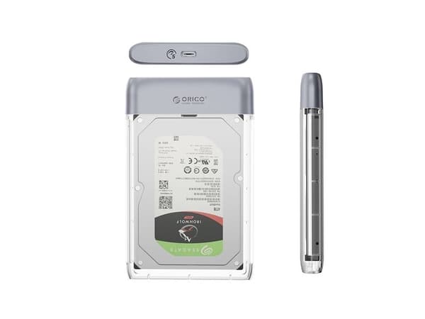2,5" kiintolevy-/SSD-paikka USB-C 5Gbps - läpinäkyvä
