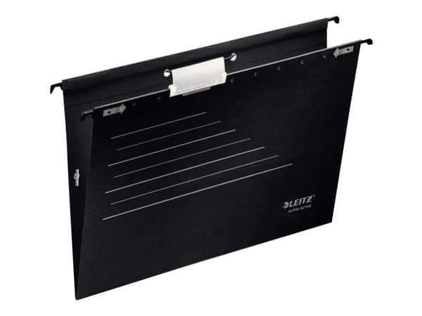 LEITZ ALPHA Active hengemapp, A4, sideåpning, svart - for markedet: D - L - A - CH - 5 stk (1925-30-95)