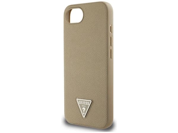 Guess Grained Triangle MagSafe-etui til iPhone 16e – brun
