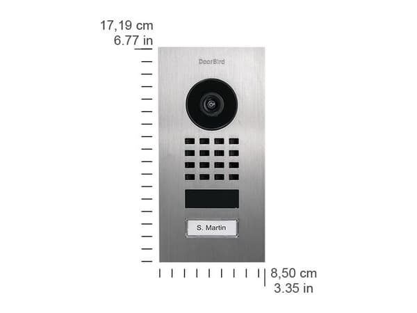 DoorBird D1101V FLUSH-MOUNT, Rustfrit stål, IP65, Rustfrit stål, Knapper, 10,100 Mbit/s, 10/100Base-T(X)