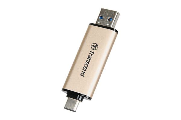 Transcend JetFlash 930C - USB-minne - 128 GB - USB 3.2 Gen 1 / USB-C - guld