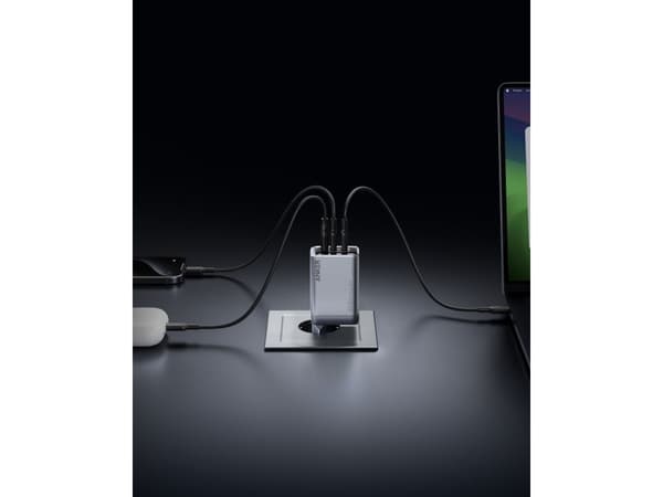 Anker Prime - Strömadapter - GaN - 100 Watt - 5 A - 3 utdatakontakter (2 x USB-C, USB typ A)