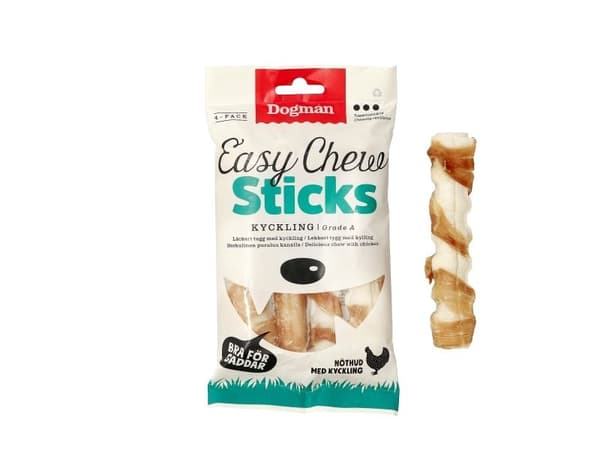 DOGMAN Easy Chew pinner m kylling 4p 12,5cm