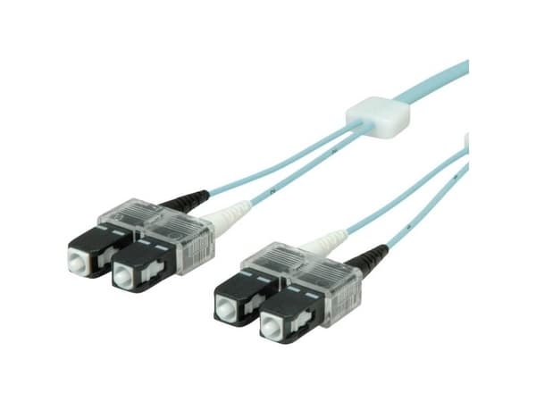 Sacon EasyLan FO LED Patch Cord Premium, Duplex - Liitäntäkaapeli - SC-multimode (M) - SC-multimode (M) - 3 m - Valokuitu - Duplex - 50/125 mikrome...