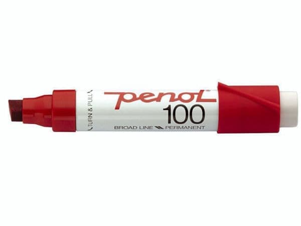 Marker Penol 100 3-10 mm sned spets röd permanent
