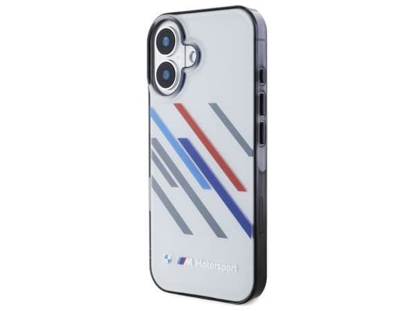 BMW Motosport IML random-striper deksel til iPhone 16 grå