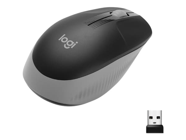 Logitech M190, Molempikätinen, Optinen, Langaton RF, 1000 DPI, Musta, Harmaa