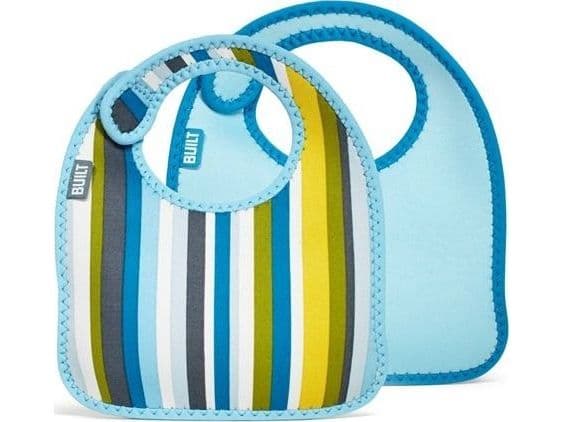 Built Built Mess Mate – 2 smekker til barn (baby Blue Stripe)