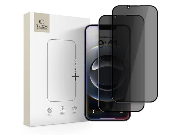 Hofi integritets-/privacyglas TECH-PROTECT GLASS SPY+ 2-pack för iPhone 16E