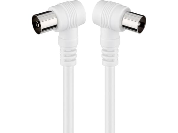Goobay 11521, 2,5 m, Koaxial, Koaxial, Vit
