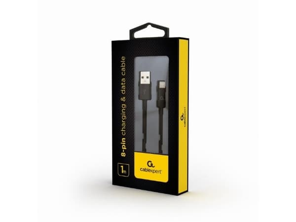 Cablexpert - Lightning-kaapeli - USB-uros Lightning-uros - 1 m - musta