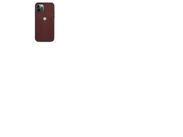 BMW Leather Curve Perforate-deksel til iPhone 12 Pro Max - rød
