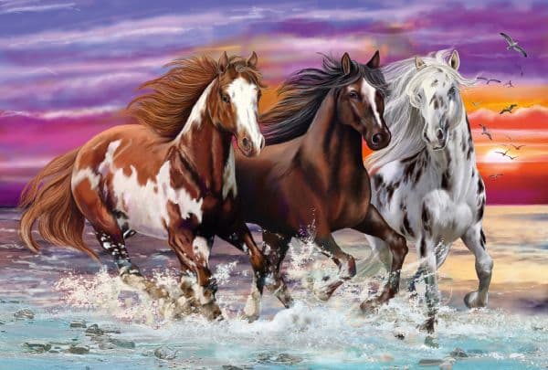 Schmidt Games Puzzle 200 Three Wild Horses G3