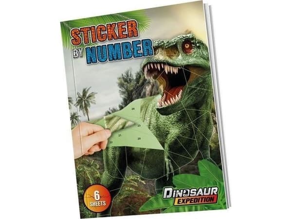 A4 dino nummerklistremerker