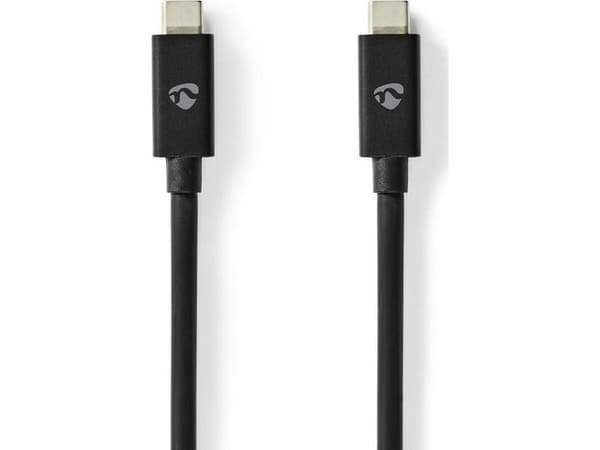 Nedis CCGP66020BK20, 2 m, USB C, USB C, USB4 Gen 3x2, 20 Gbit/s, Sort