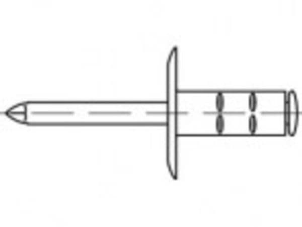 TOOLCRAFT öppna blindnitar 4,8 mm, 100 st