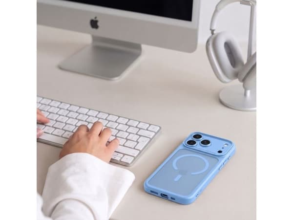 Tech-Protect MagPeak MagSafe CC Case for iPhone 18 Pro Max / 17 Pro Max - Light Blue Matte