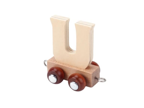 Bokstaven LETTER TRAIN U (Natural) for barn