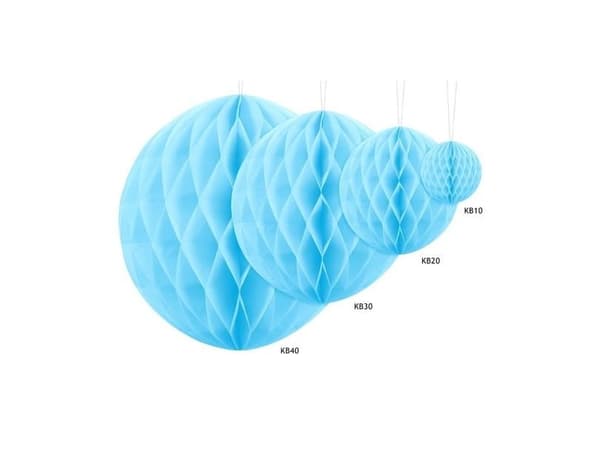Ljusblå pappersboll av silkespapper