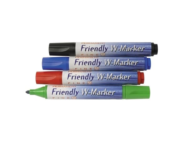 Permanent marker Ballograf Friendly, vandbaseret, medium, 4 farver