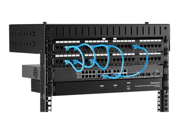 Startech 8U 19" Wall Mount Network Rack, Adjustable Depth 12-20" 2 Post Open Frame Server Room Rack for AV/Data/ IT Communication/Computer Equipmen...