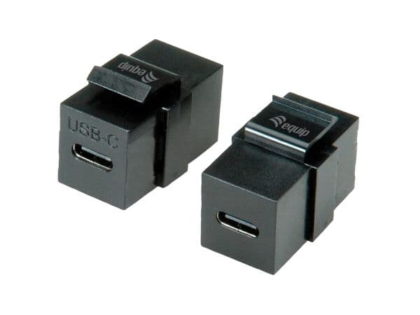 Equip 769404, Platt, Svart, USB-C, USB-C, Hane, Hane