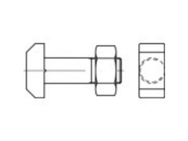 TOOLCRAFT hammarskruvar M16 80 mm DIN 261 stål 10 st
