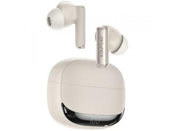 AWEI TA19 ANC Bluetooth 6.0 TWS + laddningsdocka, rosa (St/St)