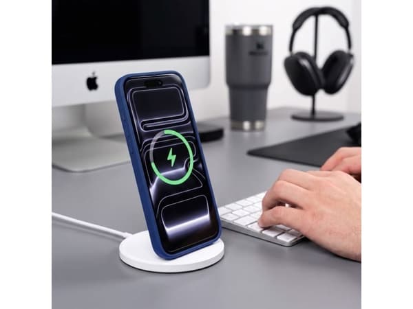 Tech-Protect MagOne MagSafe CC Case + Tempered Glass 2-Pack for iPhone 18 Pro / 17 Pro - Clear Navy Blue