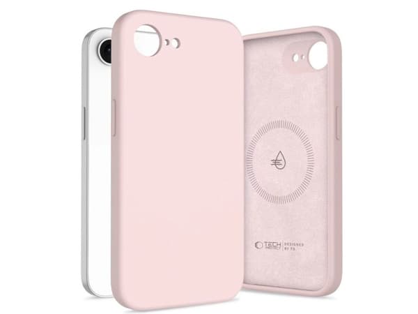 Tech-Protect silikon MagSafe-deksel for iPhone 16e / 17e - rosa