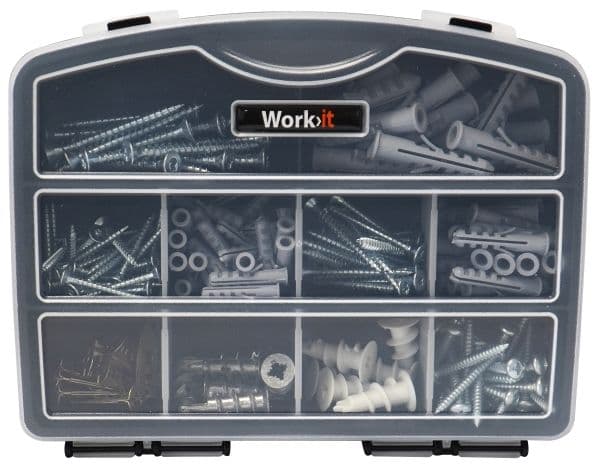 Work-it Work>it® gipsmontasjesett i sortimentskasse med 152 deler