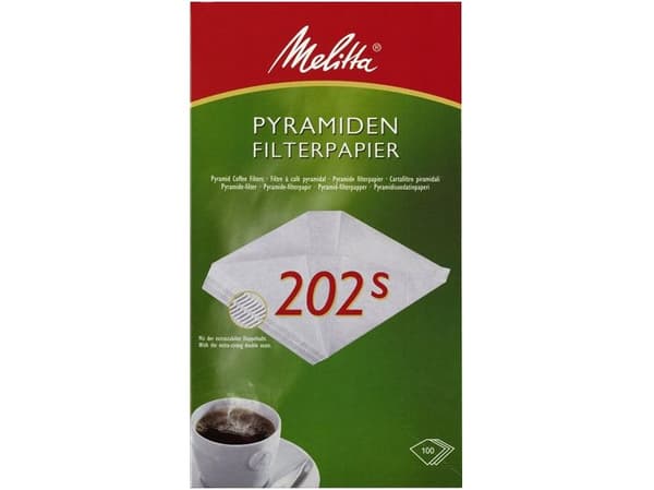 Melitta Pyramide Kaffefilter 202s - 100 st.