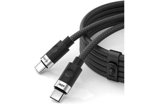 USB-C - USB-C 1m 3A 60W kaapeli - musta