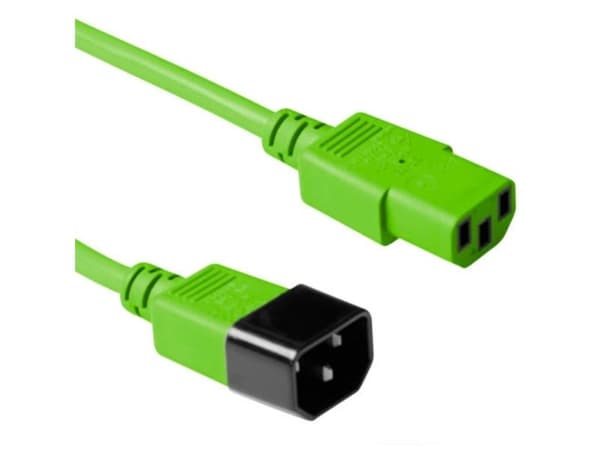 Strömkabel C13 till C14 grön 5 m