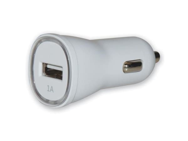 Techly USB - Auto 5V/1A, Automatisk, Cigarr tändare, 5 V, 1 A, Vit