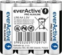 Alkaline batterier everActive Pro Alkaline LR6 AA - 4 stk.