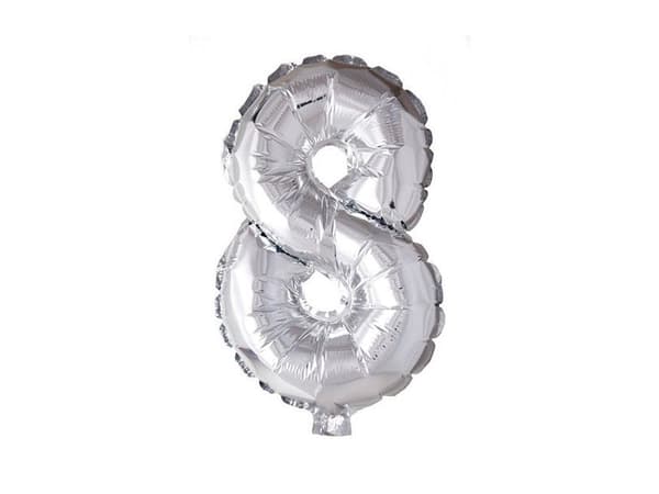 Sølv sifferballonger 102 cm