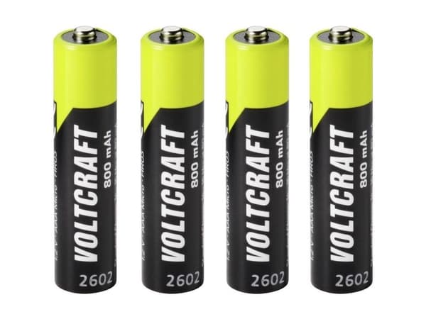 VOLTCRAFT oppladbart AAA-batteri NiMH 800 mAh 1,2 V 4 stk