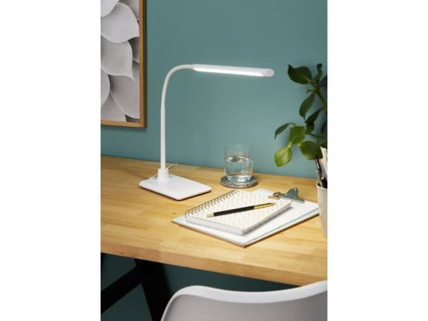 EGLO LAROA LED-bordslampa vit med flexarm
