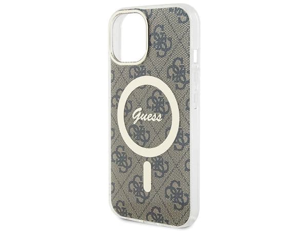 Guess IML 4G MagSafe iPhone 15 Plus Case - Brown