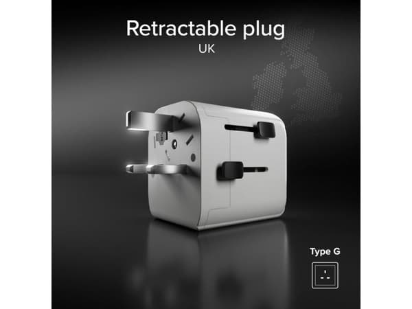 SBS Universal - EU 2xUSB-A reseadapter - vit