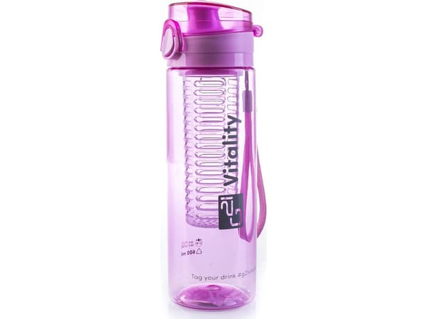 G21 vattenflaska med sugrör lila 700 ml