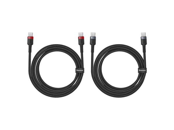 Baseus Cafule, 2 m, USB C, USB C, 480 Gbit/s, Svart, Grå, Röd