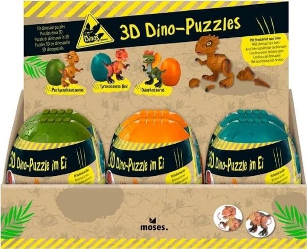 Dino puslespill 3D i egg MIX