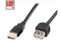 ASSMANN - USB forlængerkabel - USB (hun) til USB (hun) - USB 2.0 - 1.8 m - formet - sort