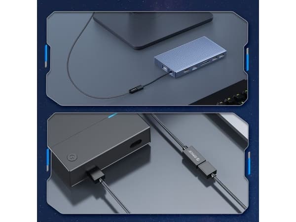 Orico-USB-sovitin Orico CAF31 USB-C – USB-A 3.1 Gen 2 10 Gbps 30 cm OTG – musta