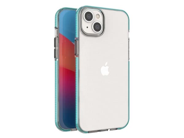 Spring Case-deksel til iPhone 14 Plus i silikon med ramme - lys blå