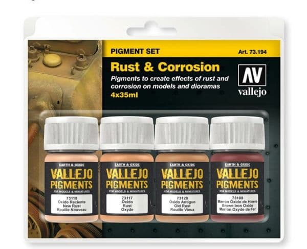 Vallejo 73.194 - Pigmentsett Rust & Korrosjon (4x35 ml)